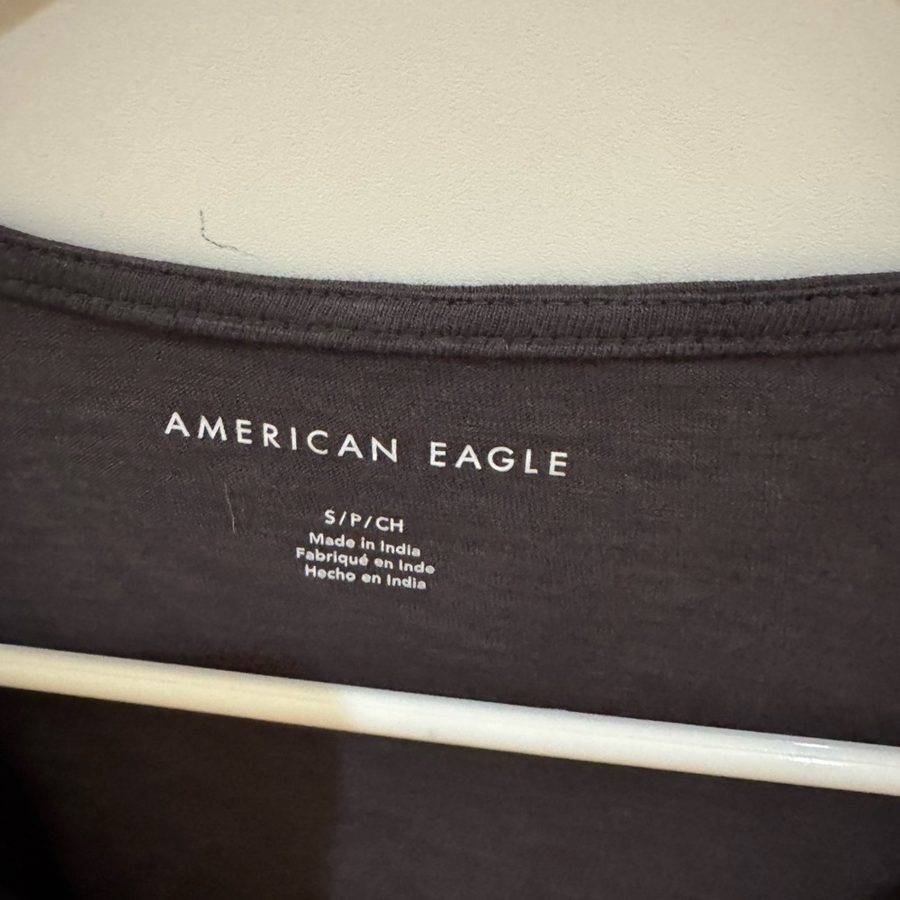 American Eagle Outfitters Charcoal Lace-Up Blouse - Picture 5 of 9